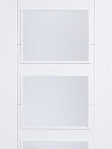 White Primed Vancouver 4 Light (CLEAR GLASS) Solid Core - LPD